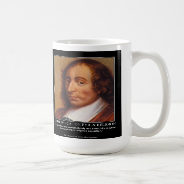 Mug Citation de Blaise Pascal sur le Mal Religieux (Droite)