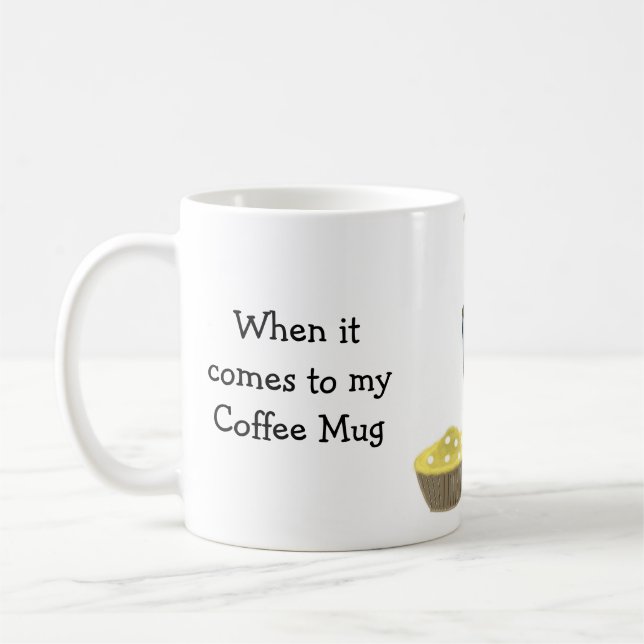Mug Citation de café drôle La taille compte (Gauche)