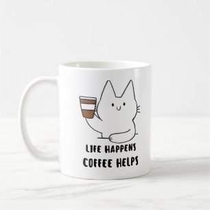 Mug Citation De Café Drôle, La Vie Se Passe, Café Aide
