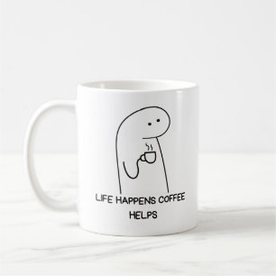 Mug Citation De Café, La Vie Se Passe, Café Aide