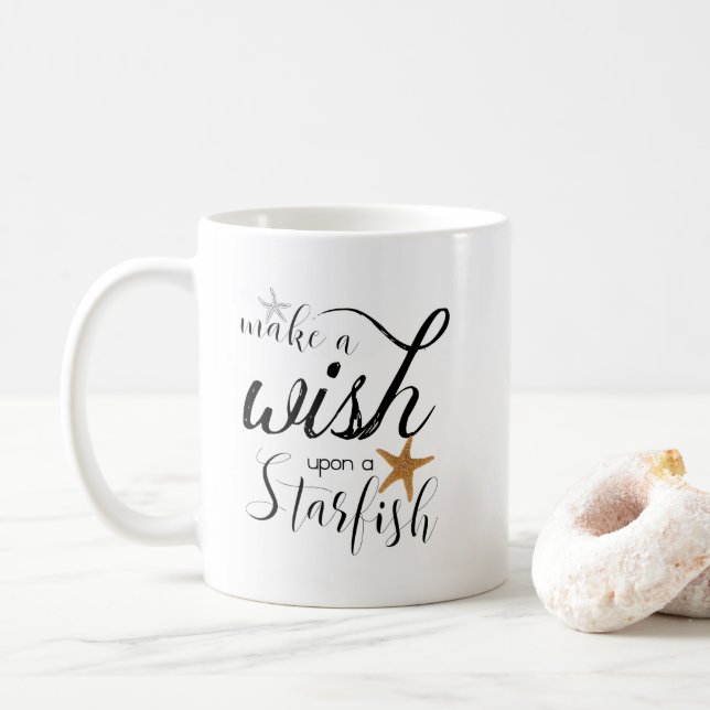 Mug Citation de café Starfish sur la plage (Avec donut)