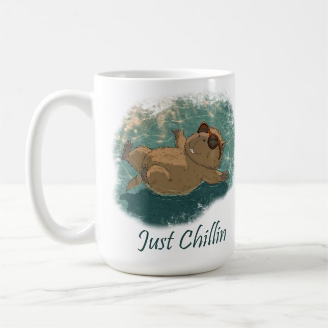 Mug Citation de capybara amusant de style aquarelle ju (Gauche)