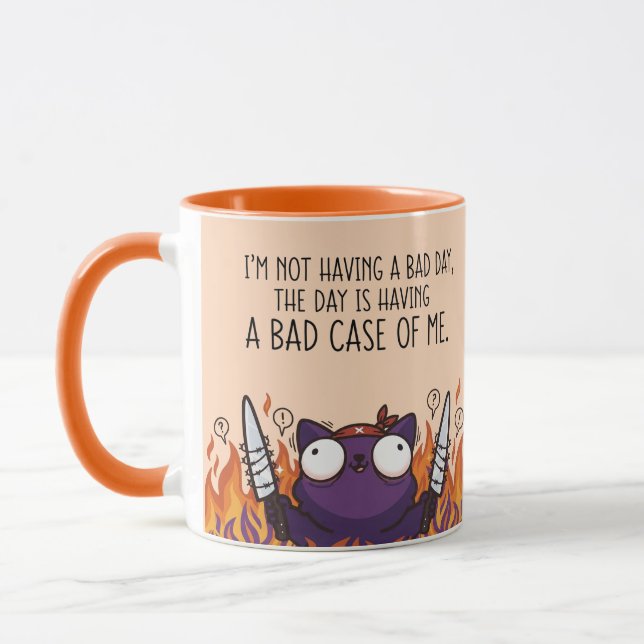 Mug Citation de chat chaotique sarcastique drôle jour  (Gauche)