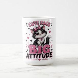 Mug Citation de chat sassy avec visage mignon et grand