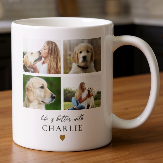 Mug Citation de chien de compagnie mignon 4 Photo Coll (Créateur téléchargé)