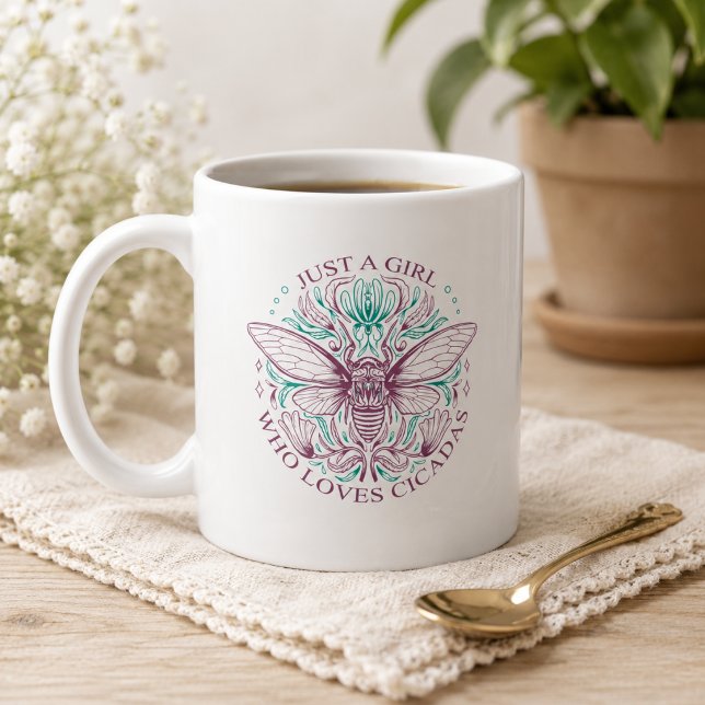 Mug Citation de cigale Juste une fille qui aime les ci (Other matching items available in the collection.)