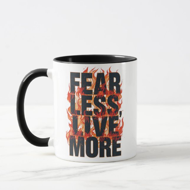 Mug Citation de courage et de vie de style grunge (Gauche)