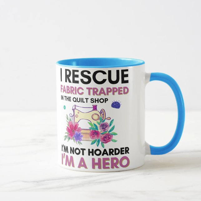Mug Citation de couture drôle Machine à coudre florale (Droite)