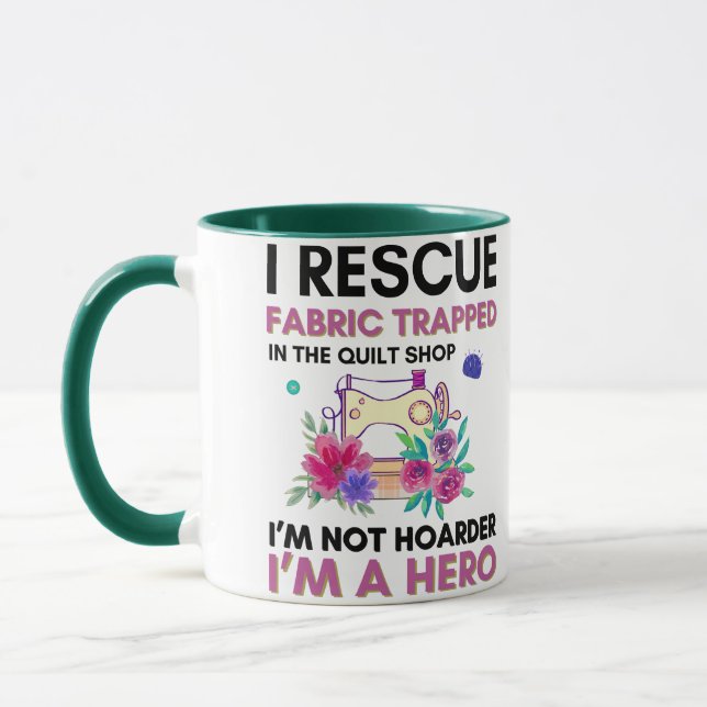 Mug Citation de couture drôle Machine à coudre florale (Gauche)
