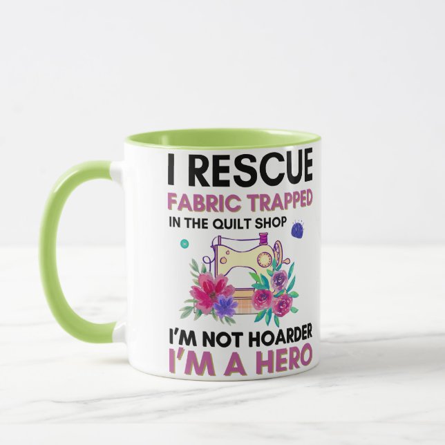 Mug Citation de couture drôle Machine à coudre florale (Gauche)