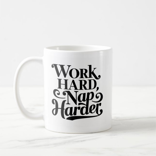 Mug Citation De Coworker Drôle - Travailler dur, Harde (Gauche)