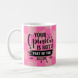 Mug Citation de cuisine drôle rétro rose