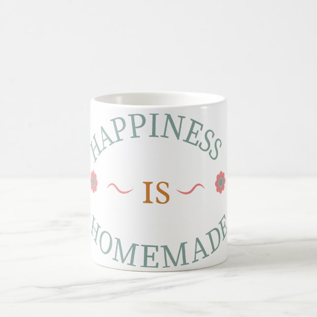 Mug Citation de cuisson de bonheur mignon fait maison (Centre)