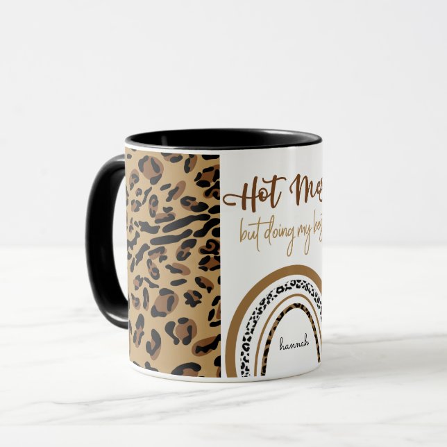 Mug Citation de désordre chaud impression léopard arc- (Devant gauche)