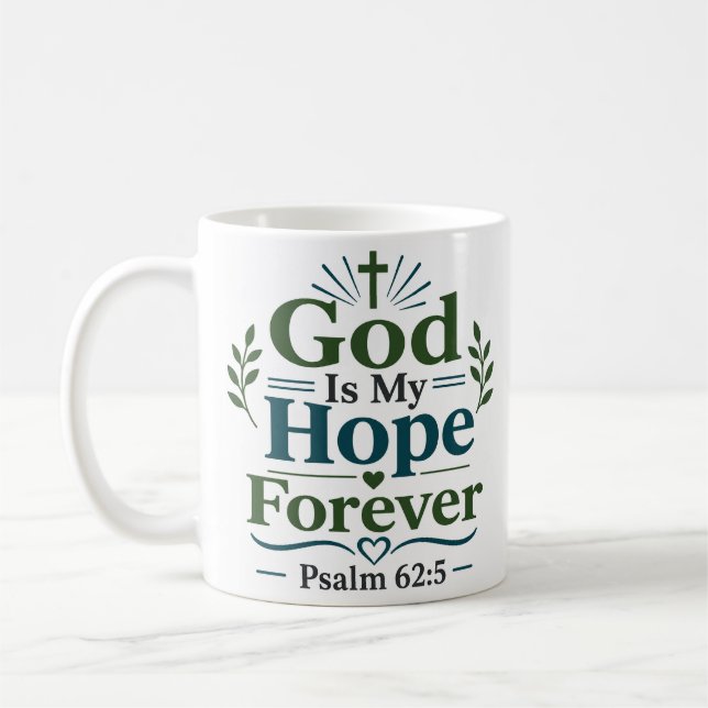 Mug Citation de dévotion chrétienne : Dieu est mon esp (Gauche)