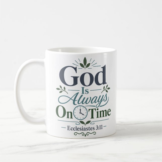 Mug Citation de dévotion quotidienne « Dieu est toujou (Gauche)