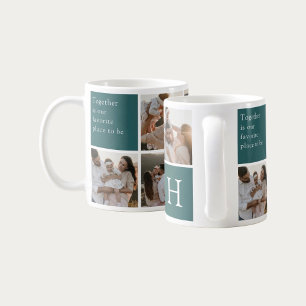 Mug Citation de famille 8 Collage de photos Sarcelle