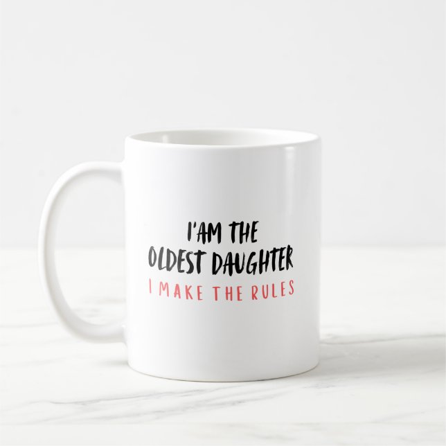 Mug Citation de famille drôle de fille aînée (Gauche)