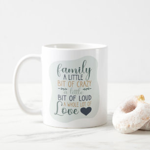 Mug Citation de famille modifiable avec lettres de cou