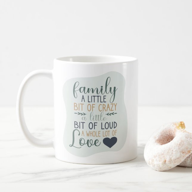 Mug Citation de famille modifiable avec lettres de cou (Avec donut)