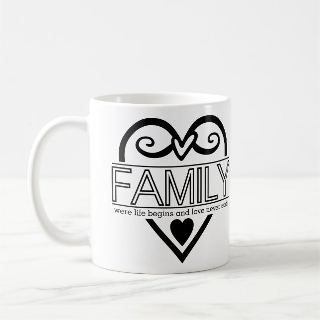 Mug Citation de famille - "Où commence la vie et n'aim (Gauche)