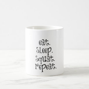 Mug Citation De Fitness Gym : Manger, Dormir, Squat