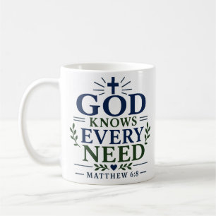 Mug Citation de foi chrétienne Dieu connaît chaque bes