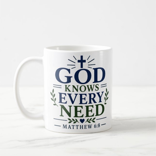 Mug Citation de foi chrétienne Dieu connaît tous les b (Gauche)
