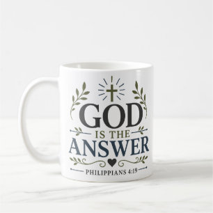 Mug Citation de foi chrétienne : Dieu est la réponse