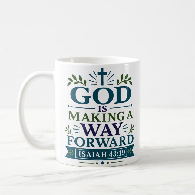 Mug Citation de foi chrétienne : Dieu ouvre un chemin (Gauche)