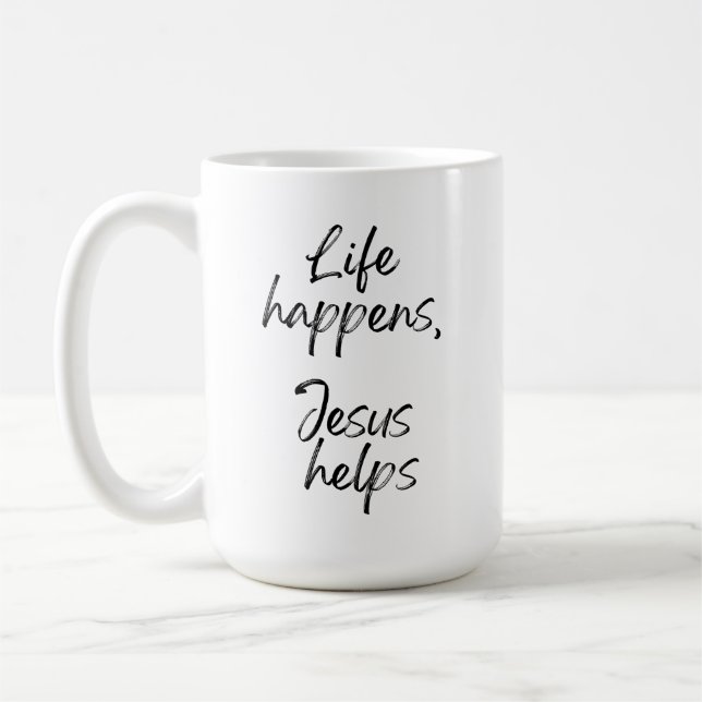 Mug Citation de foi chrétienne écrite à la main Minima (Gauche)