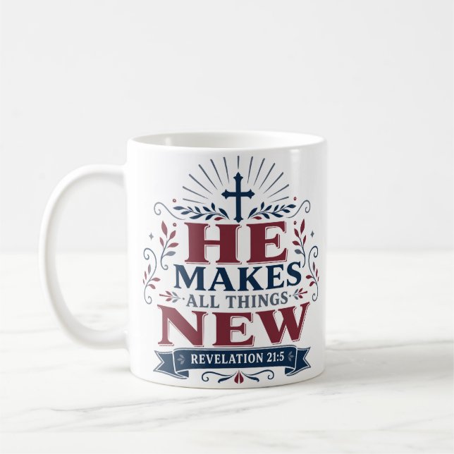 Mug Citation de foi chrétienne Il fait toutes choses n (Gauche)