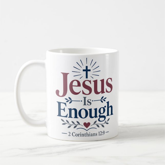 Mug Citation de foi chrétienne Jésus est suffisant (Gauche)
