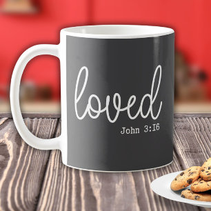 Mug Citation de foi minimaliste Amour Charbon Gris