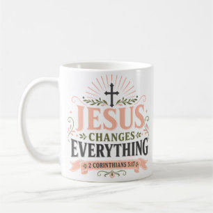 Mug Citation de foi spirituelle Jésus Change Tout
