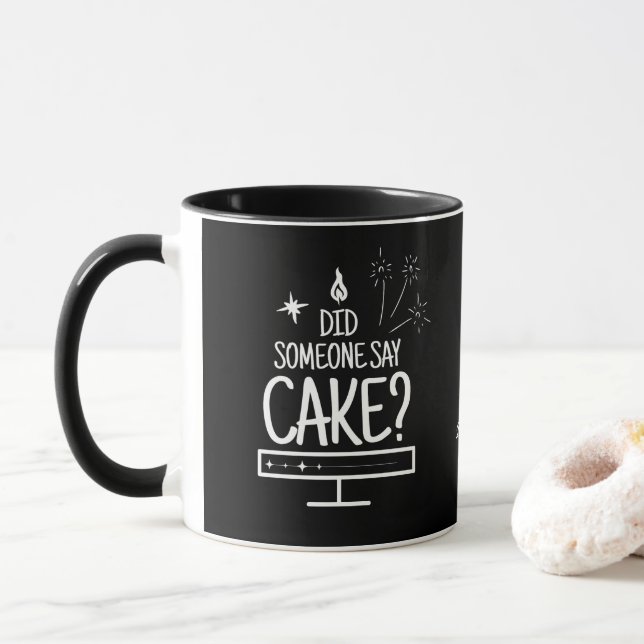 Mug Citation de gâteau dessinée à la main personnalisé (Avec donut)