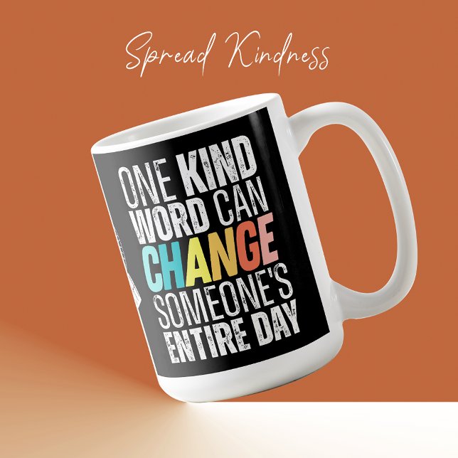 Mug Citation de gentillesse moderne tendance Inspirati (#Kindness Quote One Kind Word Can Change Inspiration Coffee Mug Motivational Uplifting Gifts Present)