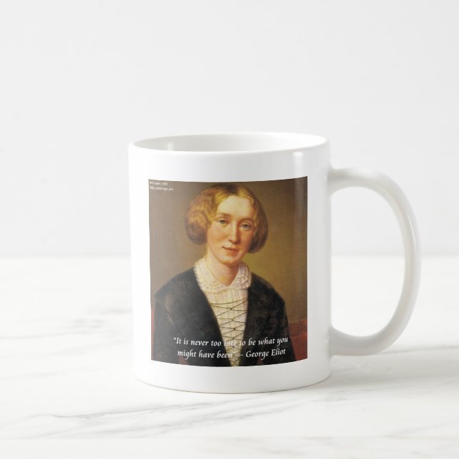 Mug Citation de George Eliot "Jamais trop tard" (Droite)