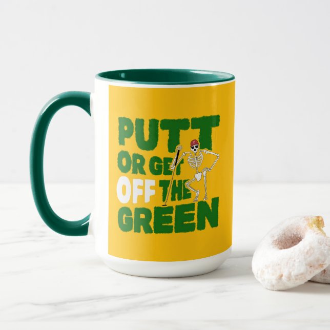 Mug Citation de golf drôle : Putt ou dégagez le green (Avec donut)