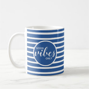 Mug Citation de Good Vibes uniquement Royal Blue Typog