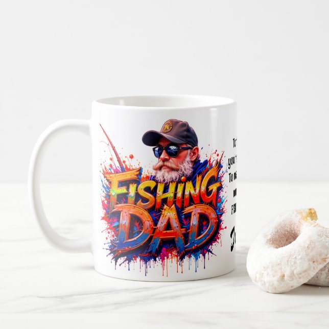 Mug Citation de graffiti de Pêcheur papa (Avec donut)