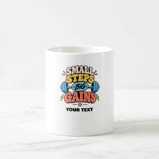 Mug Citation de gym petit pas grands gains (Centre)