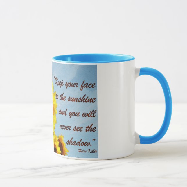 Mug Citation de Helen Keller avec le tournesol (Droite)