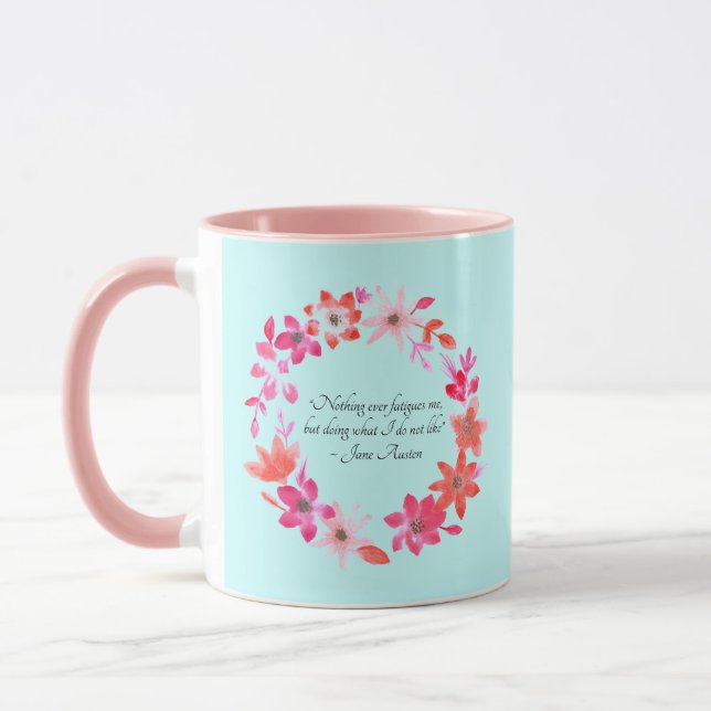 Mug Citation de Jane Austen sur l'amour de soi – Mansf (Gauche)