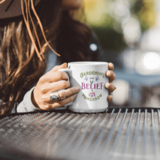 Mug Citation de jardin inspirant vintage Monogram