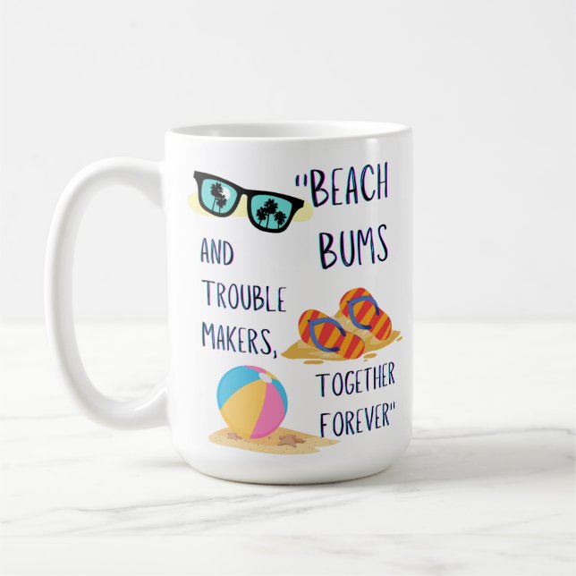 Mug citation de jour de plage (Gauche)