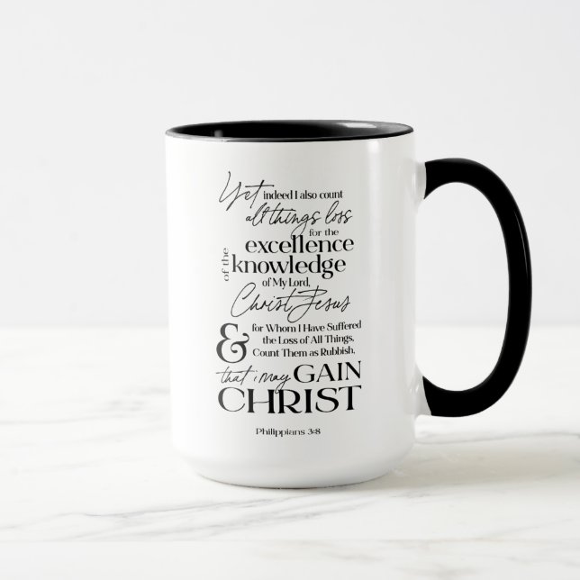 Mug Citation de la Bible chrétienne Combo noir (Droite)