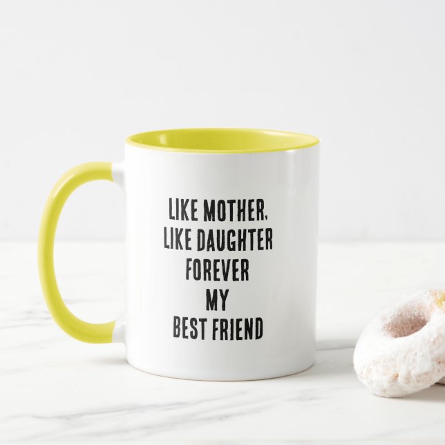 Mug Citation de la fête des mères Maman Fille Jaune No (Avec donut)