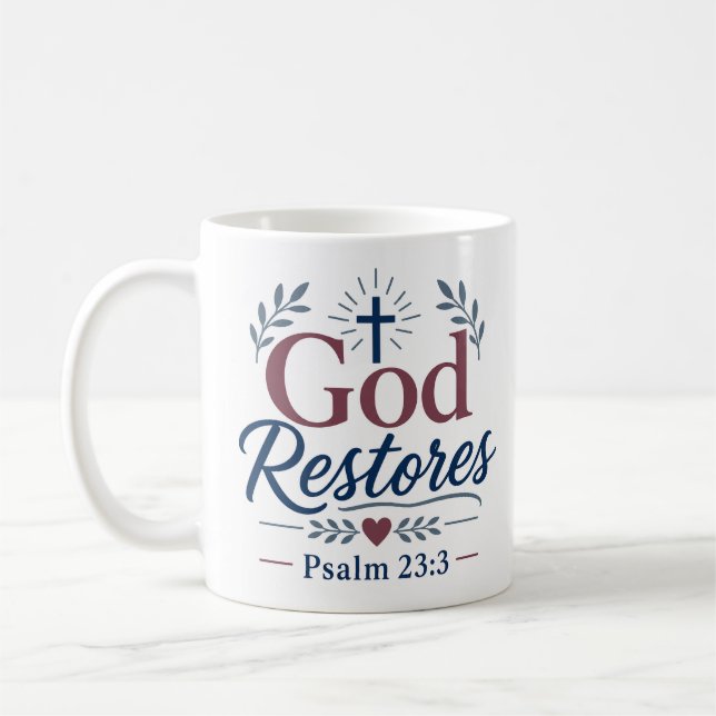 Mug Citation de la foi chrétienne : Dieu restaure (Gauche)