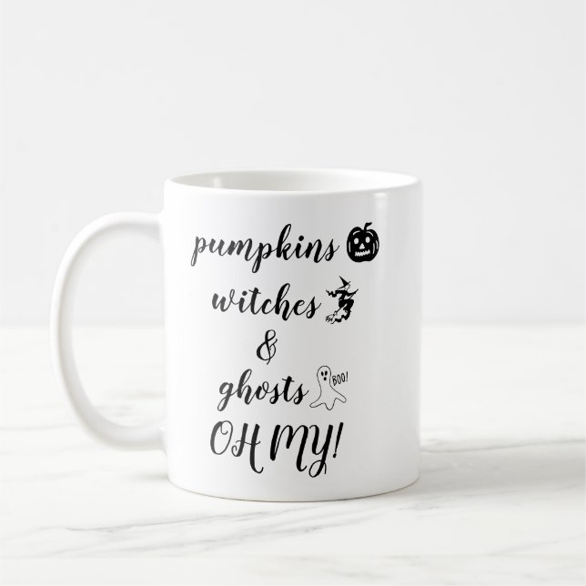 Mug Citation de la sorcière fantôme citrouille d'Hallo (Gauche)